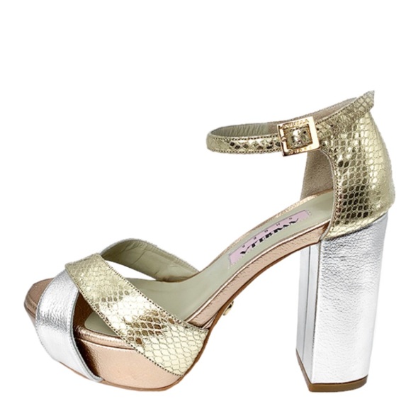 Anabella by Rossy Sanchez metallic platform heels - Picture 4 of 9